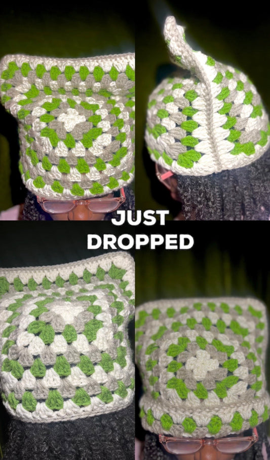 Multi-colored Granny Square Beanie
